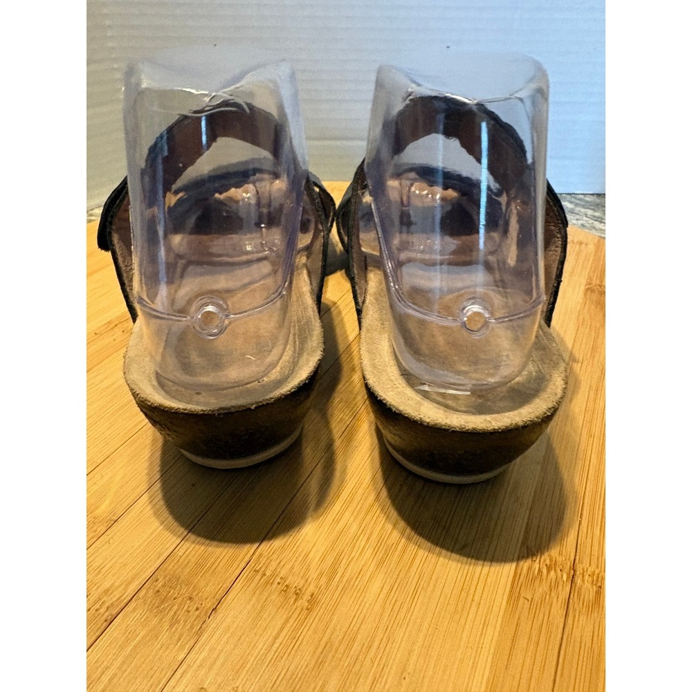 Dansko Women Black Leather Double Strap Slide Wedge Sandals Size 39 1525021200 - Picture 3 of 7